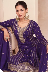 Glamour Rich Party Wear Musulman Women Wear Vichitra Silk Salwar Kameez Suits 2024 New Collection From Surat - Product Image 3