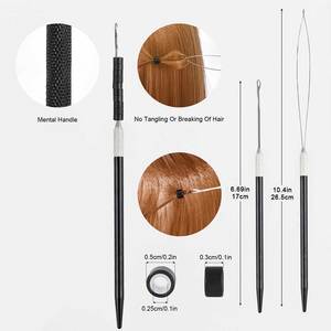 Kit d'outils d'extension de cheveux de haute qualité pince en acier inoxydable ensemble d'outils Microlink pince ouvreuse sac en tissu Oxford outil de boucle de cheveux - Product Image 4