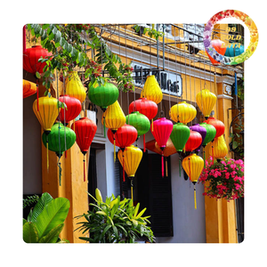 Lanterne en soie Hoi An fabriquée à la main | Cadre en bambou pliable | Haute durabilité - Product Image 4