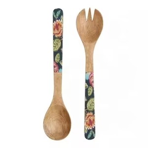 Accessoires de cuisine uniques Couverts en acier inoxydable Serveur à salade Meilleure qualité Résine Designer Poignée Vaisselle Fourchette Cuillère Ensemble - Product Image 6