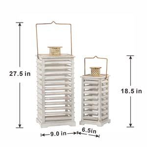 Lanterne en bois blanche, parfaite pour la décoration des fêtes, des mariages, des fêtes, des cuisines, des hôtels et de la décoration de table rustique, en provenance d'Inde - Product Image 3