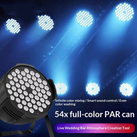 Lumière PAR LED RGB 54x3W activée par le son, pleine couleur, pour lavage de scène, éclairage frontal pour mariage, événement, studio de danse, éclairage d'ambiance