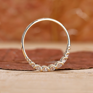 แหวนหมั้นเพชรสีเหลืองทองสำหรับผู้หญิงได้รับการรับรองจาก Gia แหวนเพชรทรงกลมตัดรูปวงรีประดับเพชร - Product Image 5