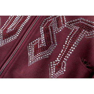 Hot-Sale Distressed Washed <b>Thick</b> Cotton <b>Men</b> Vintage Zip up <b>Hoodie</b> Custom Screen Printing Heavyweight Sun faded Rhinestone <b>Hoodie</b> - Product Image 6