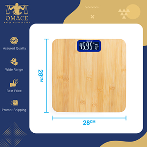 เครื่องชั่งน้ำหนักดิจิตอลไม้ไผ่/ไม้ทรงสี่เหลี่ยมผืนผ้าแบบพกพาพร้อมจอแสดงผล LCD ราคาต่ำสุด - Product Image 2