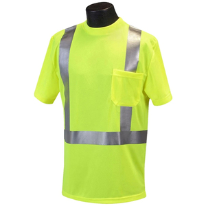 High Visibility Heavy Duty Breathable Hi Vis Safety Moisture <b>Shirt</b> Men's Short Sleeve 100% Cotton Reflective <b>T</b>-<b>Shirt</b> Formal - Product Image 1