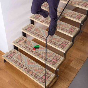 Tapis d'escalier, tapis imprimé au design Kilim avec des tons doux, Goblet - Product Image 4