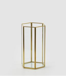 Vente en gros de chandeliers ouragan en verre en laiton doré sur mesure pour la décoration intérieure des mariages lanternes à bougies en bois de Noël - Product Image 4