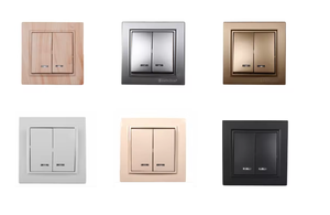 2 Gang 1 Way With Indicator Latte IP22 Wall <b>Switch</b> 16A Electric Power <b>Light</b> <b>Switch</b> ABS 220V for Home Use UK/US/EU Standard - Product Image 2