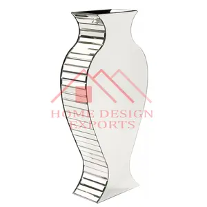 Decorative Mirror Flower Vases for Wedding Floor and Premium Quality Glass Decorative Trumpet Floor Vases for Living Room/Hotels