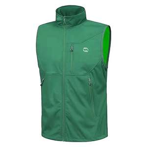 Gilet Softshell léger pour homme Veste sans manches imperméable avec col montant et logo sur le devant pour voyage, randonnée et course à pied - Product Image 6