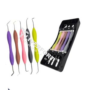 ชุดเครื่องมืออุดฟันคอมโพสิตด้ามซิลิโคน พร้อมที่เก็บ - 5 ชิ้น เครื่องมือบูรณะฟันคอมโพสิต LIVER FORT - Product Image 1