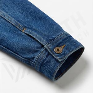 <b>Men</b> Denim Jacket Cotton Fabric Classic Collar Solid Customized Color Design <b>Long</b> Sleeve <b>Coat</b> Stylish Outerwear Casual Streetwear - Product Image 6