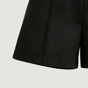 กางเกงขาสั้นผ้าขนสัตว์เอวสูง ระบายอากาศ สำหรับผู้หญิง ปี 2026 - กางเกงขาสั้นทรงขากว้าง สไตล์หรูหรา สำหรับฤดูหนาว พร้อมขอบเอวยางยืด - เหมาะสำหรับใส่ทำงาน - Product Image 5