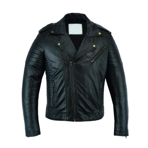 Street Style Fashion Pure <b>Leather</b> <b>Jacket</b> For <b>Men</b> - Product Image 2
