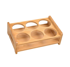 Haute Qualité Bois Porte-Verre Rack Dîner Parties Organisateur 6 Jus Porte-Verre Rack Au Meilleur Prix - Product Image 5