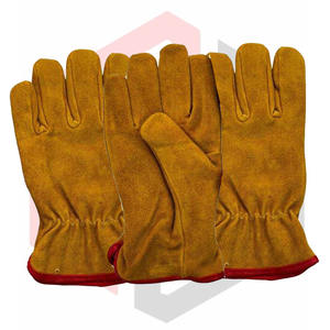 ถุงมือทำงานทุกชุดทำจากหนังระบายอากาศได้ดีถุงมือขับรถช่างหนังวัวพร้อมฝ่ามือหนังวัวสำหรับสร้าง - Product Image 6