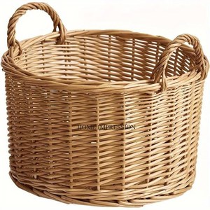 Cestas de almacenamiento de ratán tejidas a mano, organizadores de mimbre poco profundos, cesta de almacenamiento tejida para el hogar, suministros de cesta decorativa - Product Image 2