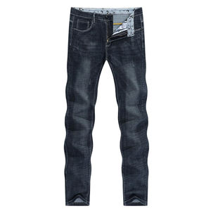 Jeans décontractés pour hommes de qualité supérieure, style streetwear, logo personnalisé, denim droit, lavage délavé, coupe ample, 100% coton, écologique - Product Image 1