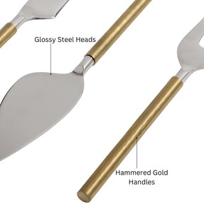 Juego de cuchillos para queso chapados en oro de acero inoxidable de la mejor oferta con esparcidor rebanador de queso utilizado para restaurante Home Hotel - Product Image 3