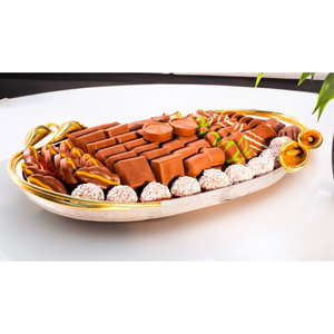 Plateau de service rond moderne en métal noir avec base en mèche métallique Décoration intérieure Plateau de table Bonbons Plat de service Porte-dessert pour Offre Spéciale - Product Image 5