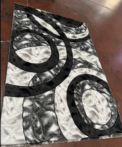 Alfombra Moderna Adiva, Fabricada a Máquina, de Pelo Alto, Resistente a las Manchas, de Polipropileno Turco, Material de Yute Tallado, Tejido Jacquard - Product Image 4