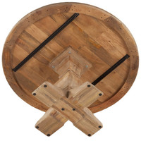 Table de salle à manger ronde en bois de manguier de style rétro moderne de luxe pour la conception de meubles de restaurant