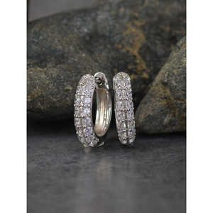 Elegante American Diamond Bali Pendientes 925 Joyas de plata para ella - Product Image 3