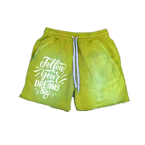 กางเกงขาสั้นสตรีทแวร์ทรงวินเทจผ้าหนา มีเชือกผูกเอว กระเป๋าข้างสองช่อง ล้างสีแบบแอซิดวอช แต่งดีเทลขาดๆ สำหรับทุกเพศ ลดราคาพิเศษ - Product Image 6