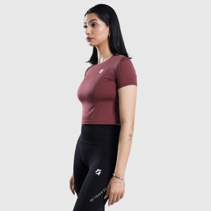 Top Corto de Yoga W024 en Color Granate, Ropa Deportiva Cómoda y Elegante - Product Image 3