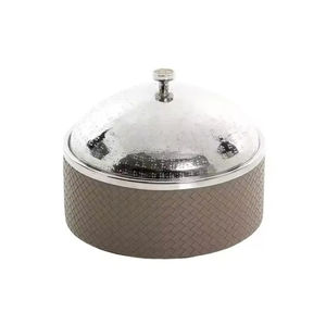 Ustensiles de cuisine de qualité supérieure découpés au laser en argent avec une casserole ronde et un chauffe-plats avec couvercle pour les mariages - Product Image 2