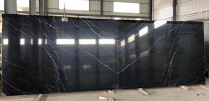 Nero <span class=keywords><strong>Marquina</strong></span> ubin lembaran marmer hitam dipoles batu bertautan alami yang digunting untuk lantai, pelapis dinding atas meja - Product Image 3