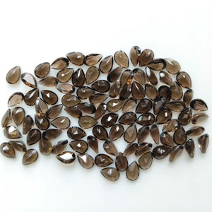 ควอตซ์สโมคกี้ธรรมชาติ 9x6 มม. ทรงลูกแพร์ คุณภาพดีที่สุด สำหรับทำเครื่องประดับ - Product Image 3