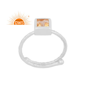 แหวนอัญมณีซิทรีนธรรมชาติปรับได้ดีไซน์ใหม่ - Product Image 1