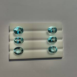 Piedra preciosa suelta 11x9 ovalada facetada de Aguamarina Natural de calidad AAA para fabricación de joyas de piedras preciosas a precio mayorista - Product Image 1