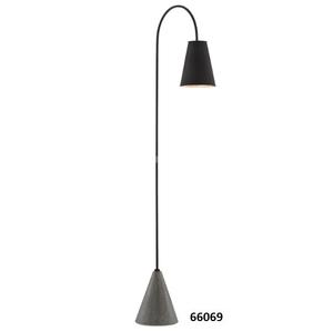 Lampadaire en métal noir avec abat-jour blanc pour bureau et salon d'hôtel à domicile - Product Image 3