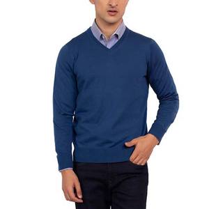 Pull en maille à manches longues décontracté pour homme, chaud pour l'hiver, 100% coton, polaire, col rond, anti-froissement, anti-rétrécissement, logo sur le devant - Product Image 6