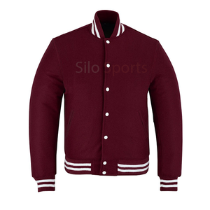 2025 OEM veste d'hiver pour hommes nouveau Design bleu foncé laine High Street Varsity Letterman veste garniture blanche en gros veste de mode - Product Image 5