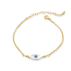 Turkish Eye Design Mother of Pearl 925 Silver Charm <b>Anklet</b> Wholesale Handcrafted 925 Sterling Silver Jewelry Fine - Product Image 1