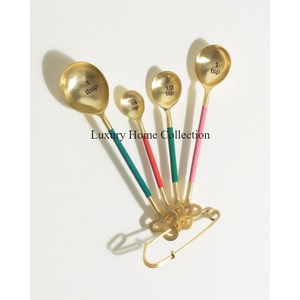 Juego de 5 cucharas de mesa medidora, juego de cubiertos hechos a mano pulidos brillantes de Color plateado de acero inoxidable, suministros de cubiertos de la India - Product Image 2
