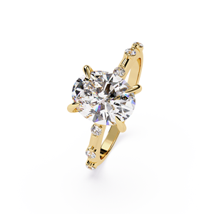 Art Deco Oval <b>Bubble</b> Band Lab Grown Diamond Rings 14K Solid Gold <b>Wedding</b> Rings Engagement Rings IGI Certified Factory Wholesale - Product Image 3