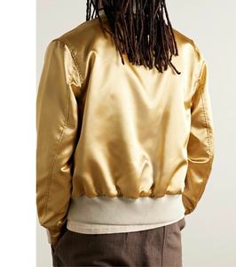 แจ็คเก็ตบอมเบอร์ผู้ชาย ดีไซน์ใหม่ ผ้าไหมซาติน ปักโลโก้ตามสั่ง กันลม ปักลายแบบแพทช์เวิร์ค ผ้าไนลอน - Product Image 2