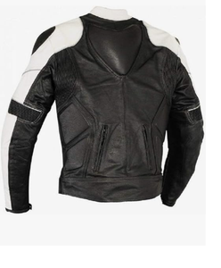 Moto personnalisée conduisant Four Seasons vestes de moto en cuir véritable avec cuir de buffle avec panneaux samtex à quatre voies - Product Image 4
