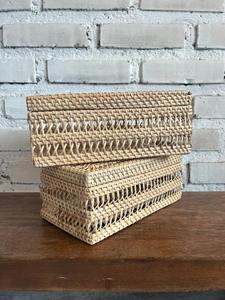 Boîte à mouchoirs rectangulaire en rotin, boîte de rangement artisanale, écologique, naturelle, décoration intérieure et extérieure, vente en gros du Vietnam - Product Image 5