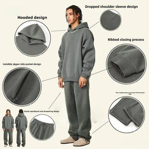 Conjuntos de Otoño 2024 Personalizados para Mujer, con Logotipo, Sudadera con Capucha 100% Algodón, 345G, Gruesa, Holgada, Informal, de Felpa, Pantalones Deportivos - Product Image 2