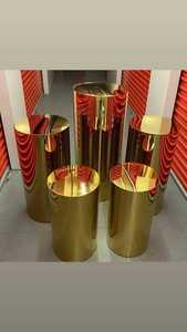 Pedestales de Metal para Pastel, Cilindro Dorado para Postres, Soporte para Mesa de Postres para Decoración de Bodas y Eventos, Juego de 5 Pedestales - Product Image 4