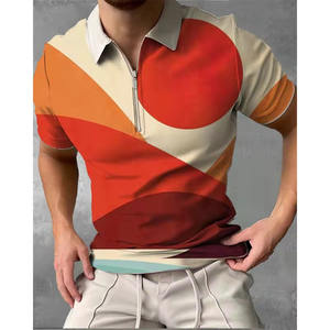 เสื้อสวมหัวมีซิปแขนสั้นสำหรับผู้ชายคอลเลคชั่นใหม่ฤดูร้อนผ้าลำลองคุณภาพสูงสีพื้นแห้งเร็วปรับแต่งสีได้ - Product Image 4