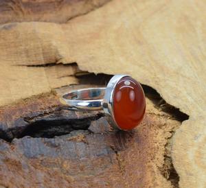 Anillo de boda de Plata de Ley 925 para mujer, estilo bohemio, chapado en rodio, piedra preciosa cornalina, regalo hecho a mano de moda - Product Image 4