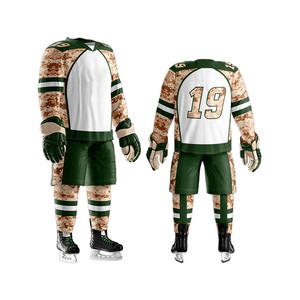 Best-seller Uniforme de hockey sur glace professionnel Ensembles imprimés avec logo personnalisé Service OEM Style Prix 100% Polyester Impression numérique - Product Image 1