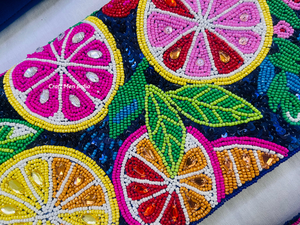 Lemon Evening Clutch <b>Bags</b> New Arrival Women Handmade Beaded Clutch <b>Bag</b> India <b>Messenger</b> <b>Bag</b> Beach Party Collection - Product Image 3